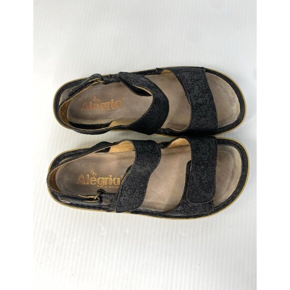 Alegria Verona Finely Black Strappy Slingback Sandals Leather EU 35 US 5 / 5.5 - Picture 6 of 9